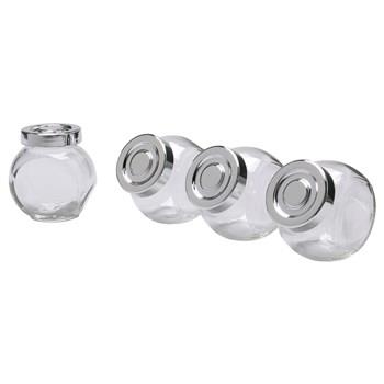 جا ادویه 4 تایی  ایکیا مدل راجتان 40064702 RAJTAN Spice jar, glass, aluminium-colour Ikea Rajtan Spice Container - Pack Of 4